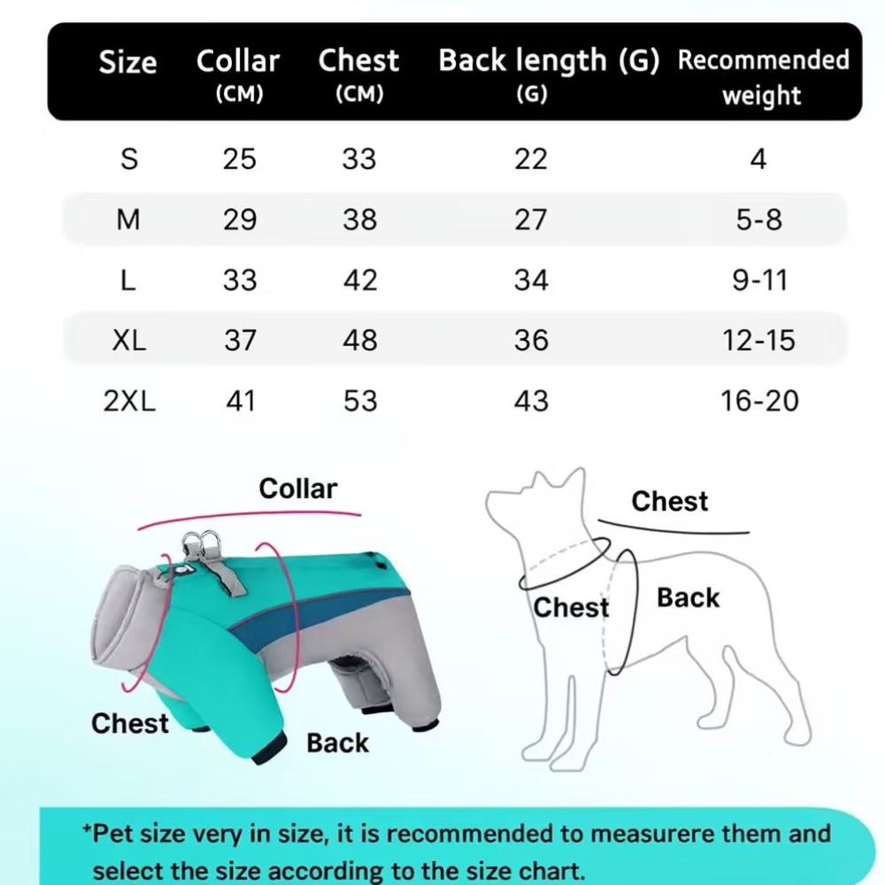 Reflective Waterproof Winter Dog Jacket