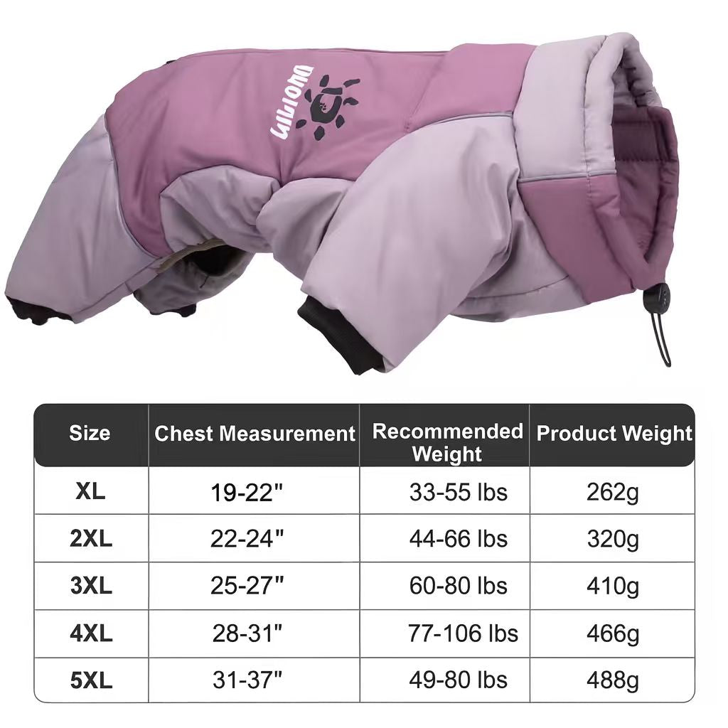 Green Pink Blue Purple Warm Large Dog Jacket