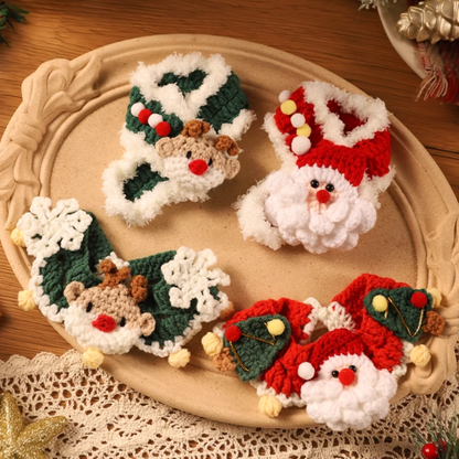 Christmas Hand-Knitted Pet Collar High-Quality Yarn Cat Dog Accessory