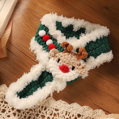 Christmas Hand-Knitted Pet Collar High-Quality Yarn Cat Dog Accessory