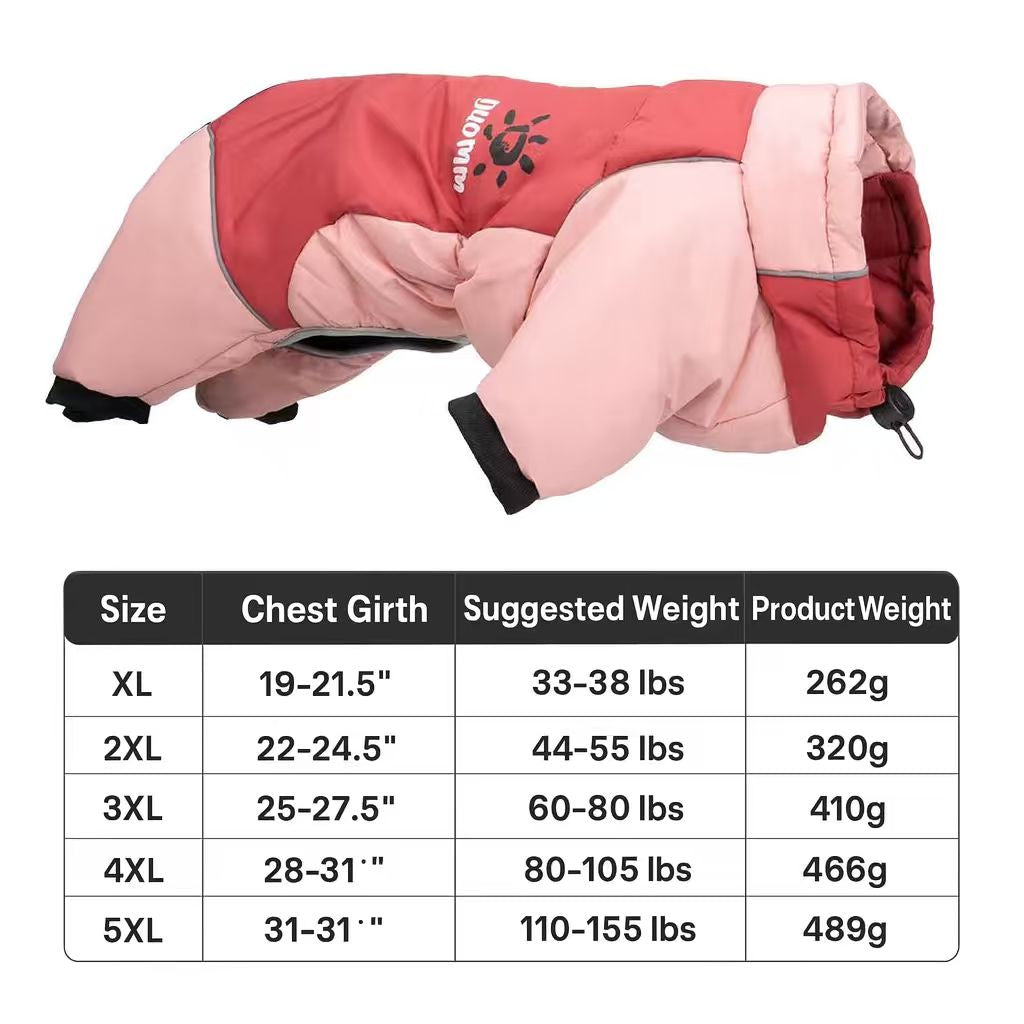 Green Pink Blue Purple Warm Large Dog Jacket