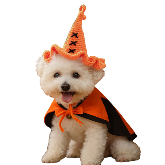 Halloween Hand-Knitted Pumpkin Hat Pet Costume Dogs & Cats Accessory