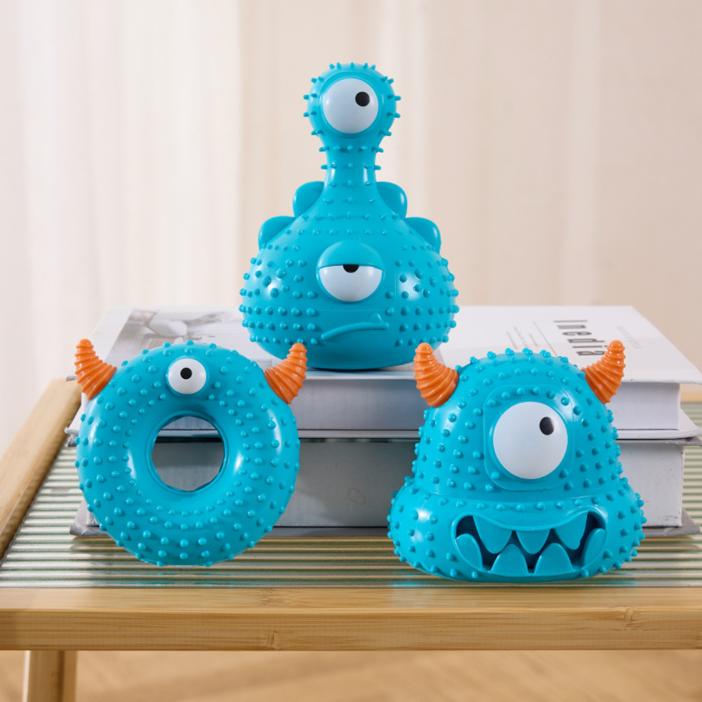 Monster Dog Toy Squeaky Chew Resistant Easy-Clean Pet Toy