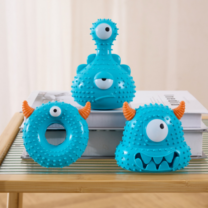 Monster Dog Toy Squeaky Chew Resistant Easy-Clean Pet Toy