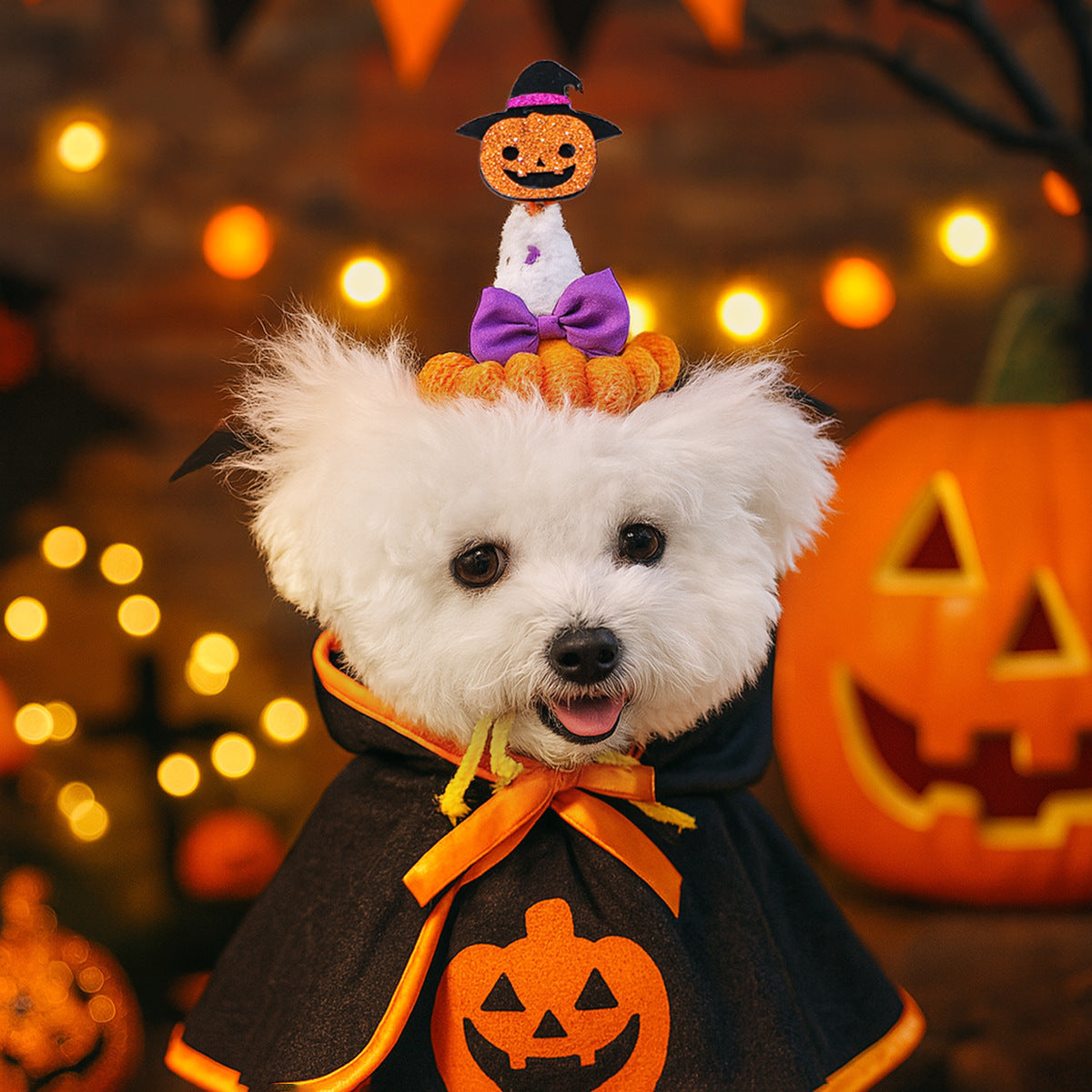 Halloween Hand-Knitted Pumpkin Hat Pet Costume Dogs & Cats Accessory