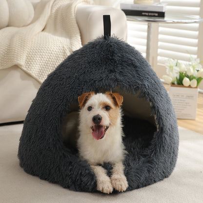 Winter Warm Plush Soft Removable Cushion Cat Bed