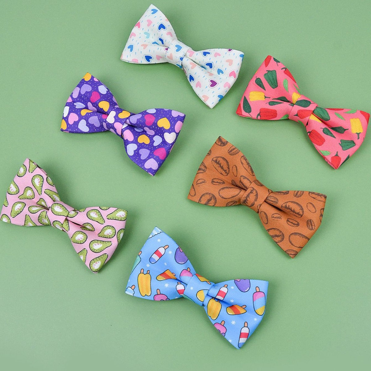 Summer Cute Pet Bow Tie Reversible Printed Eco-Friendly Cat Dog Collar Accessory