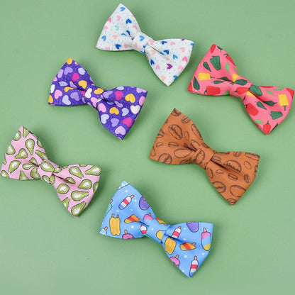 Summer Cute Pet Bow Tie Reversible Printed Eco-Friendly Cat Dog Collar Accessory