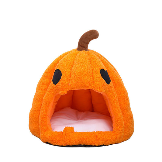 Halloween Pumpkin Washable Cat Bed