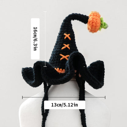 Halloween Hand-Knitted Pumpkin Hat Pet Costume Dogs & Cats Accessory