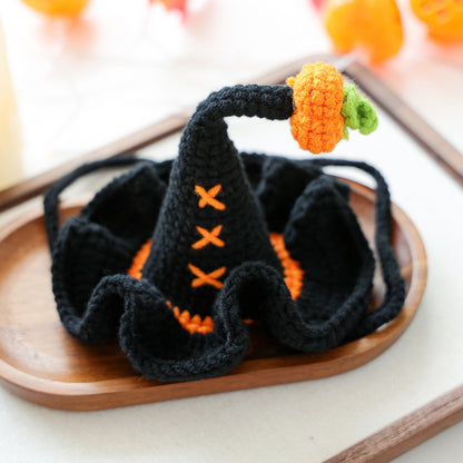 Halloween Hand-Knitted Pumpkin Hat Pet Costume Dogs & Cats Accessory