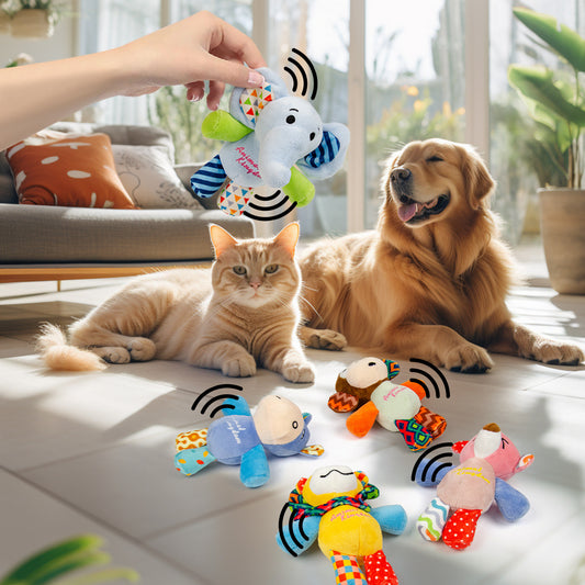 Plush Squeaky Pet Toy with Crinkle Paper Interactive Chew Dog Toy