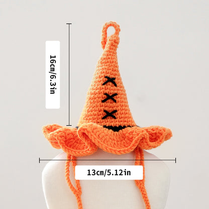 Halloween Hand-Knitted Pumpkin Hat Pet Costume Dogs & Cats Accessory