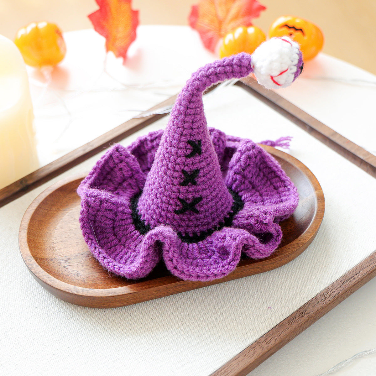 Halloween Hand-Knitted Pumpkin Hat Pet Costume Dogs & Cats Accessory
