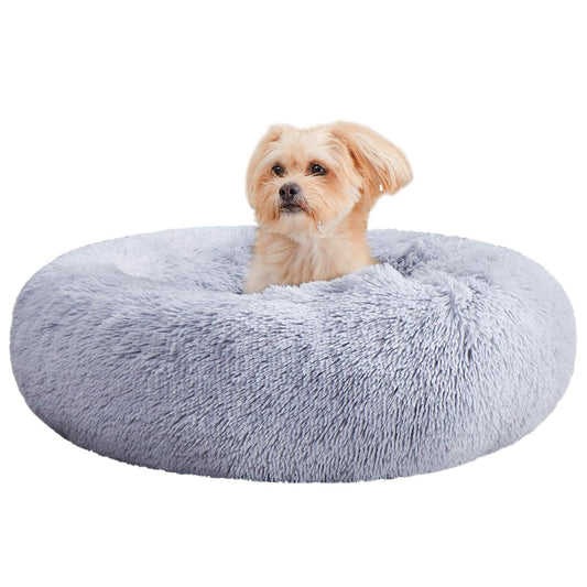 Round Plush Donut Soft Washable Pet Cushion Dog Bed