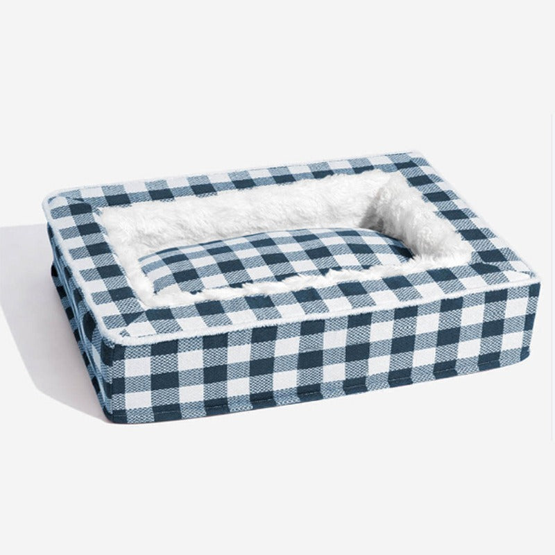 Christmas Gift Box Style Rectangular Plush Warm Dog Bed
