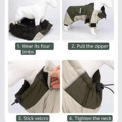 Green Pink Blue Purple Warm Large Dog Jacket